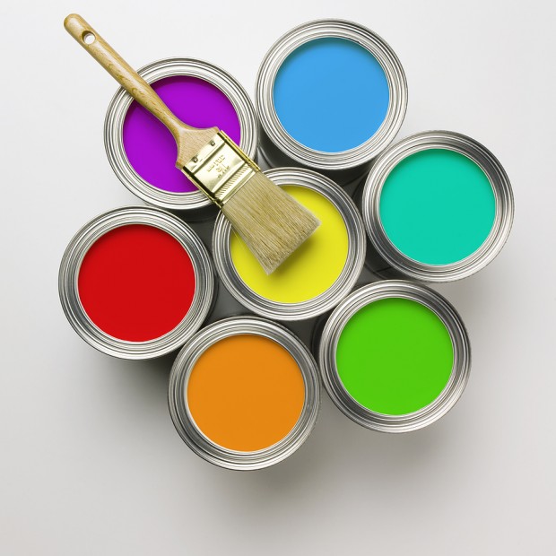 A_group_of_colorful_paint_cans