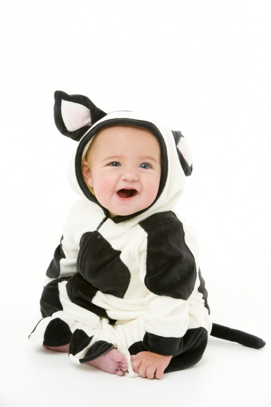 Baby in cow costume